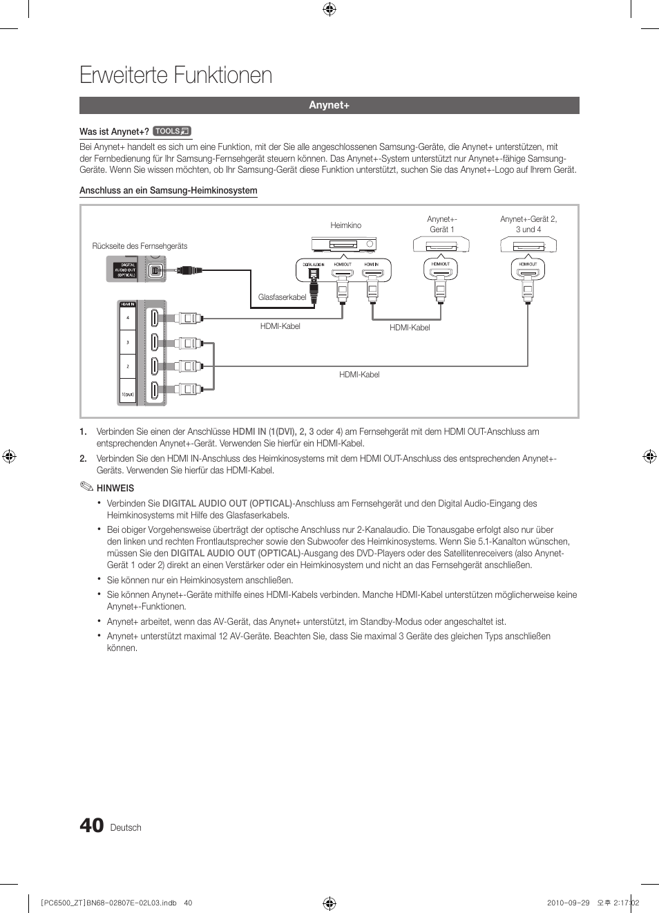 Erweiterte funktionen | Samsung PS50C6500TP User Manual | Page 154 / 172