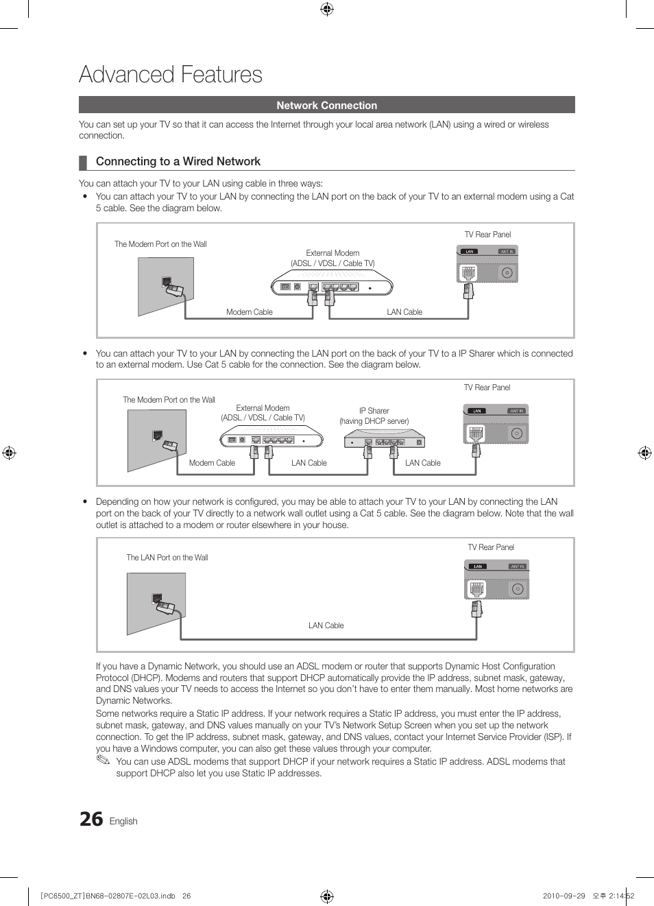 Advanced features | Samsung PS50C6500TP User Manual | Page 26 / 172