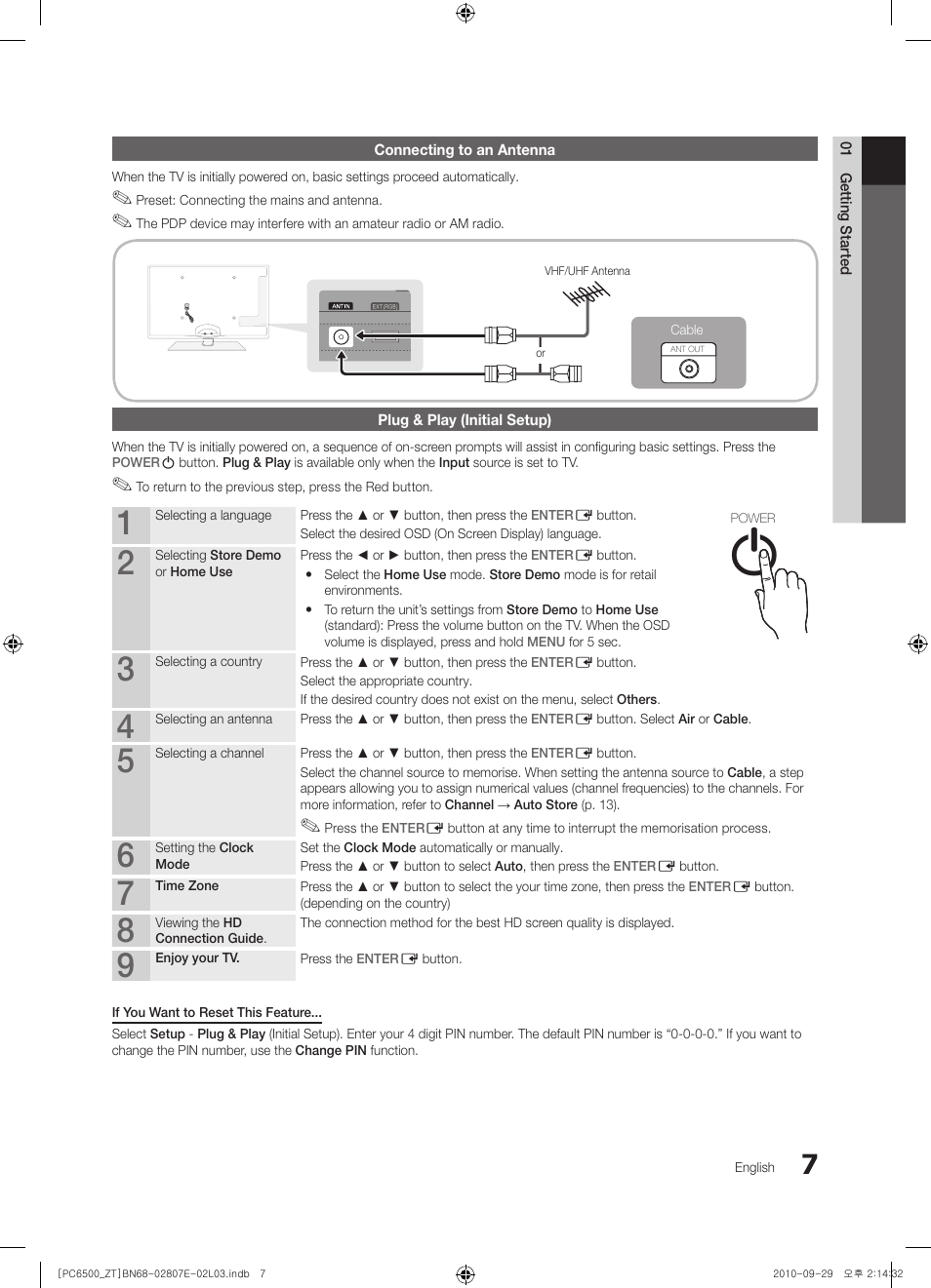 Samsung PS50C6500TP User Manual | Page 7 / 172