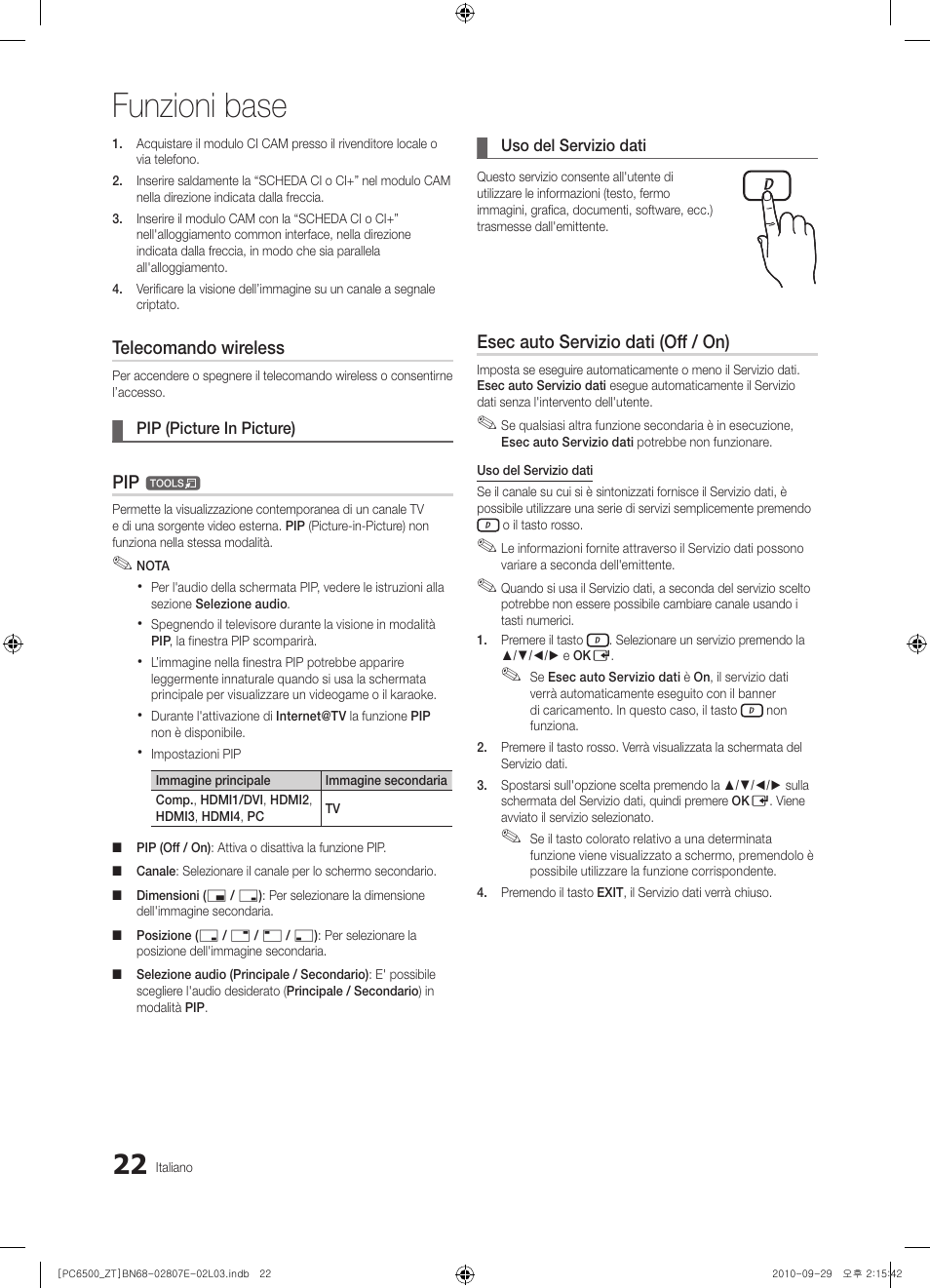 Funzioni base | Samsung PS50C6500TP User Manual | Page 79 / 172