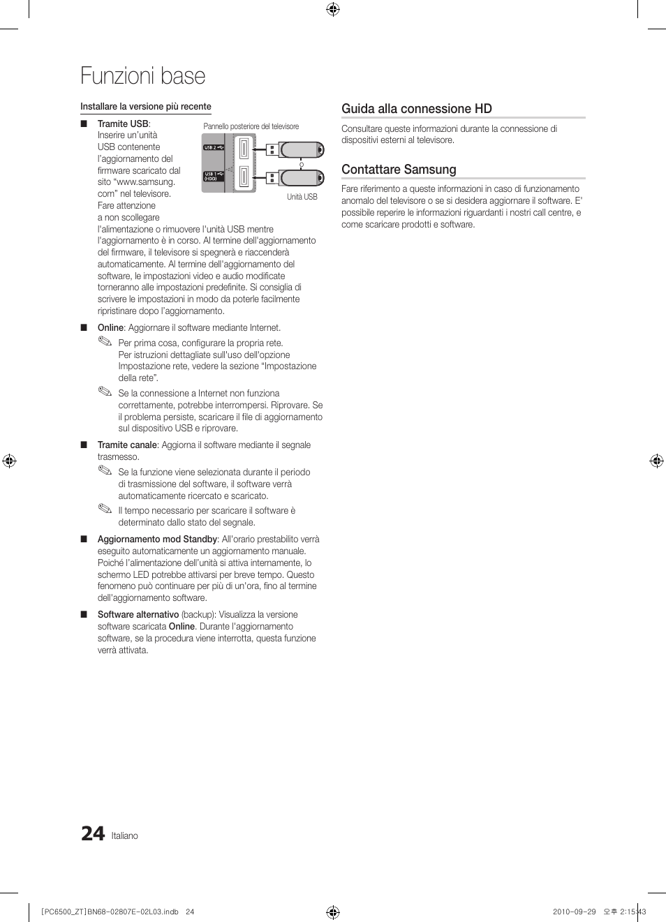 Funzioni base | Samsung PS50C6500TP User Manual | Page 81 / 172