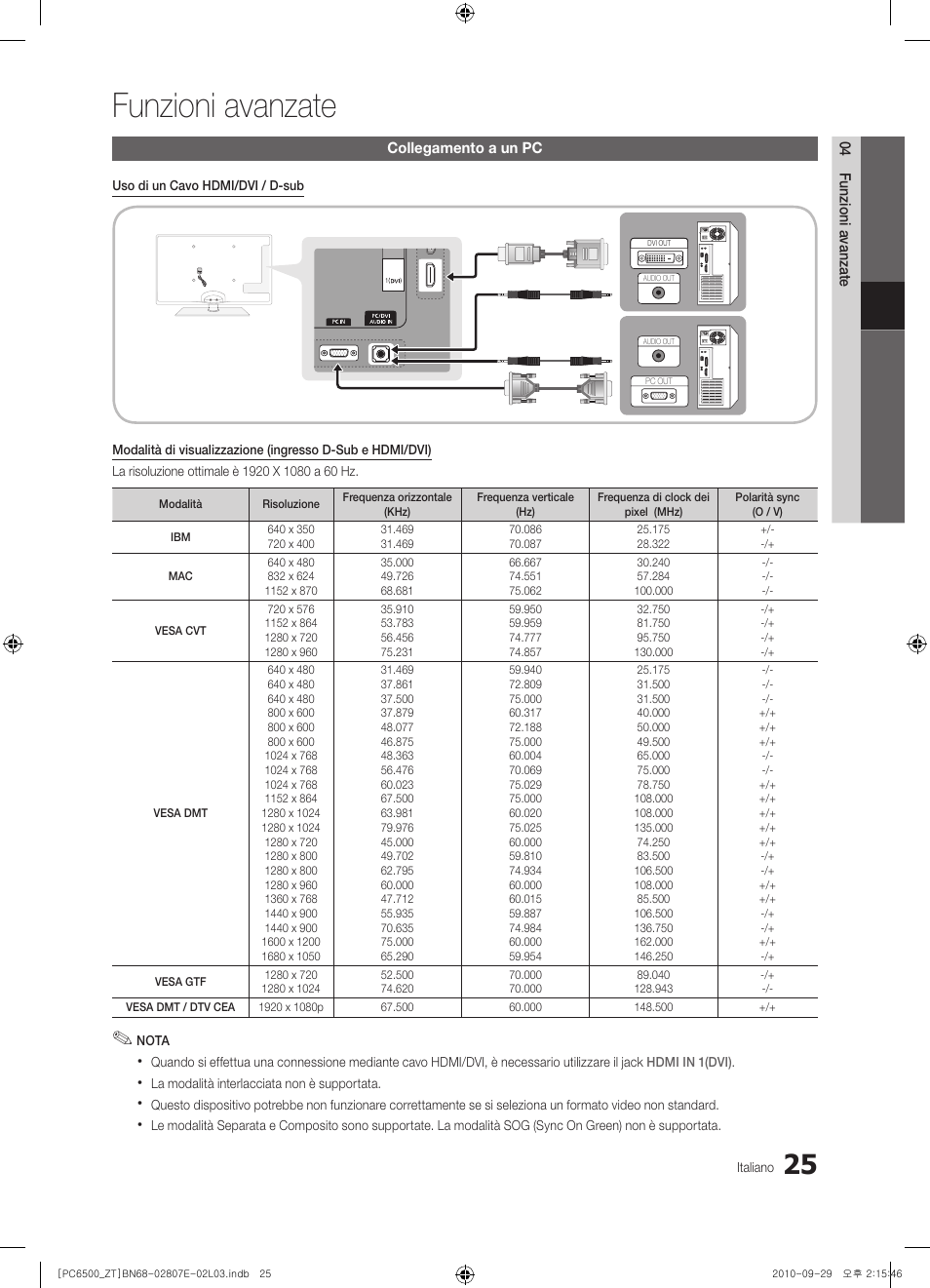 Funzioni avanzate | Samsung PS50C6500TP User Manual | Page 82 / 172