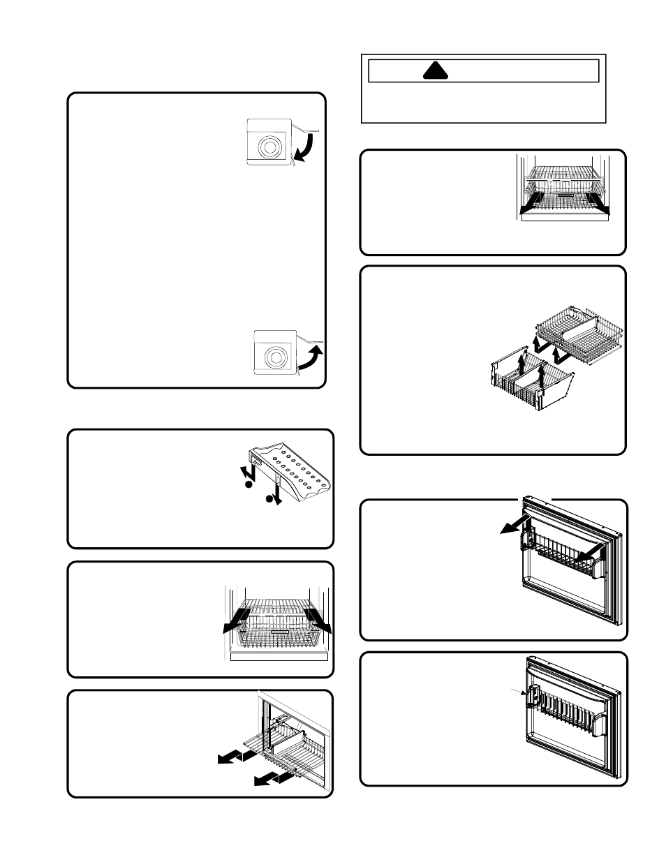 Freezer features, Caution, Drawers | Primary features, Door storage, Shelves | Amana Bottom-Freezer Refrigerator User Manual | Page 12 / 19