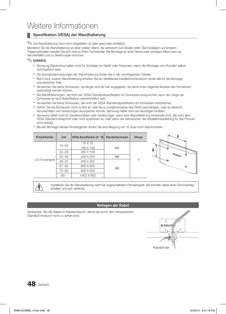 Weitere informationen | Samsung LE32C650L1P User Manual | Page 157 / 164