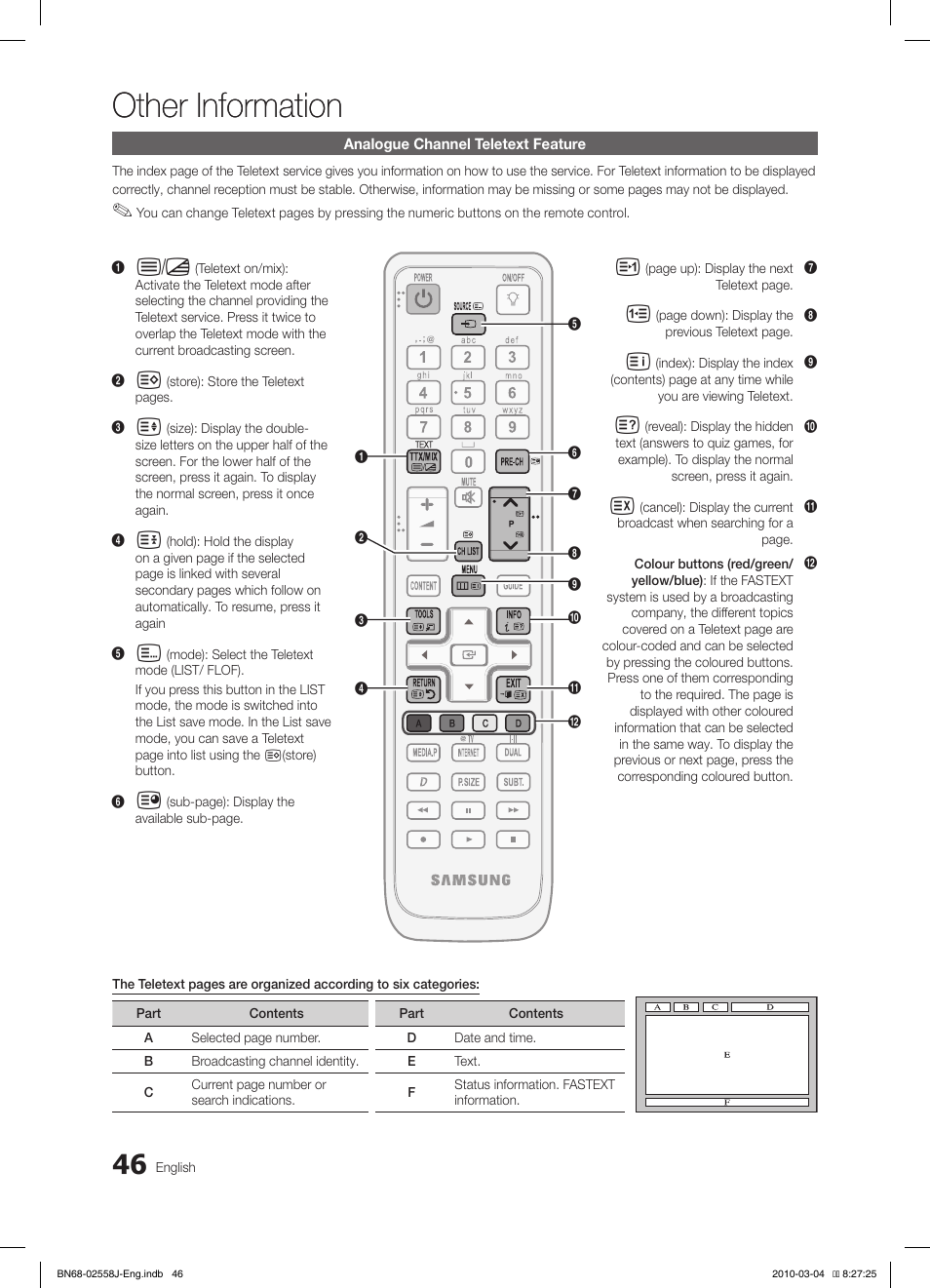 Other information | Samsung LE32C650L1P User Manual | Page 46 / 164