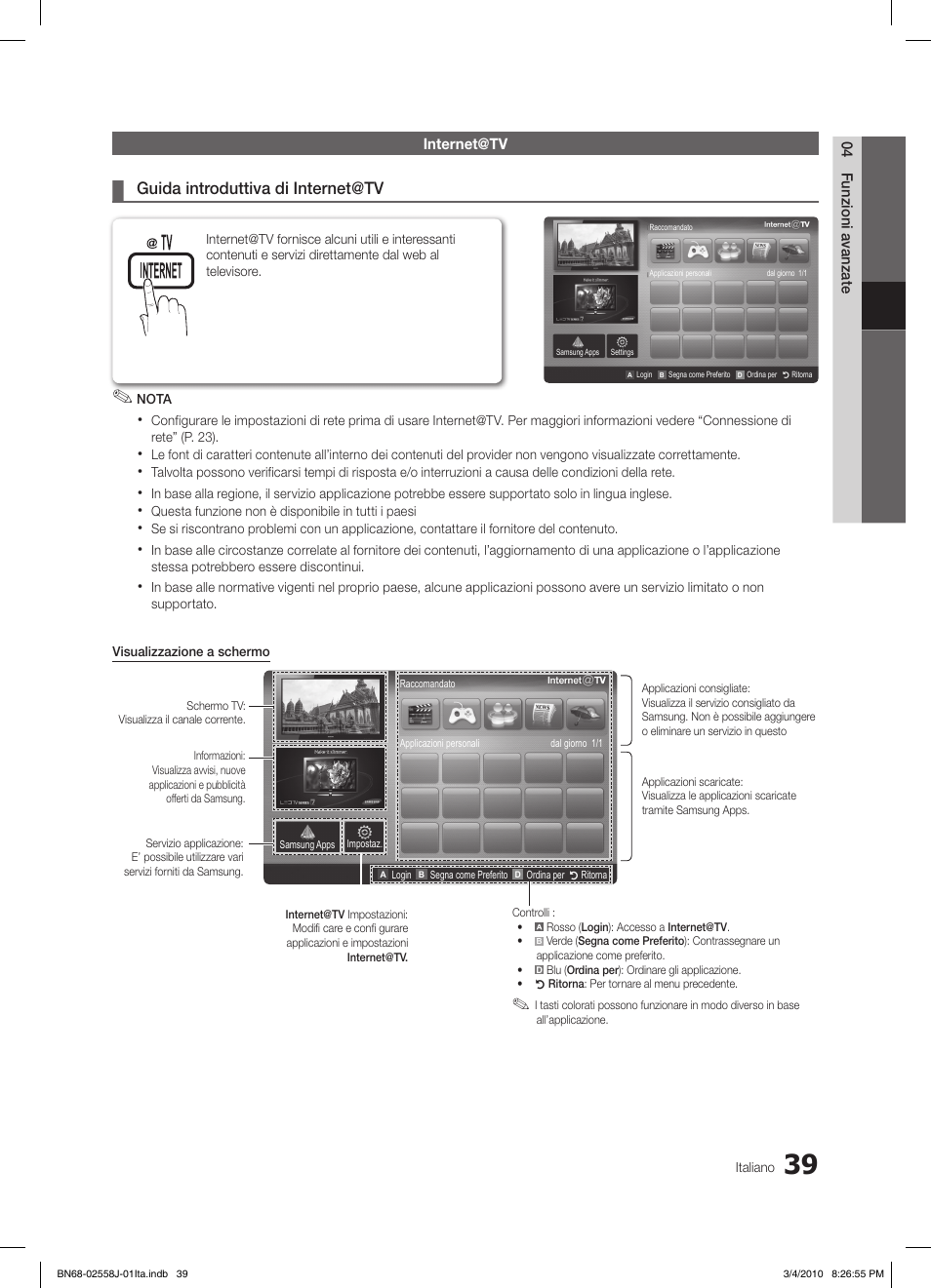 Guida introduttiva di internet@tv | Samsung LE32C650L1P User Manual | Page 93 / 164