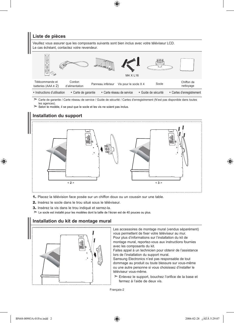 Liste de pièces | Samsung LE32R72B User Manual | Page 30 / 187