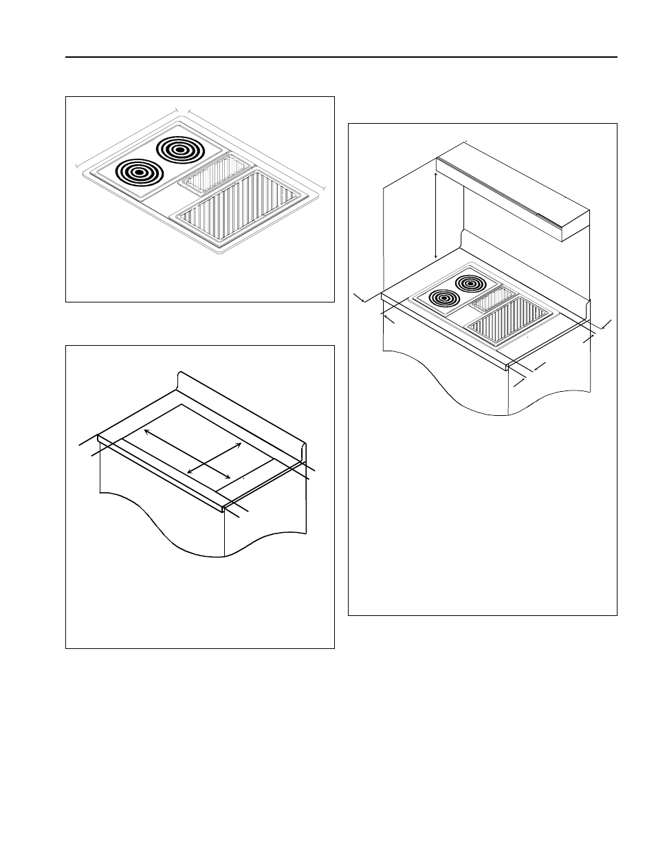 Cooktop dimensions, Countertop cutout, Minimum clearances to combustible material | Amana AKES3060 User Manual | Page 5 / 20