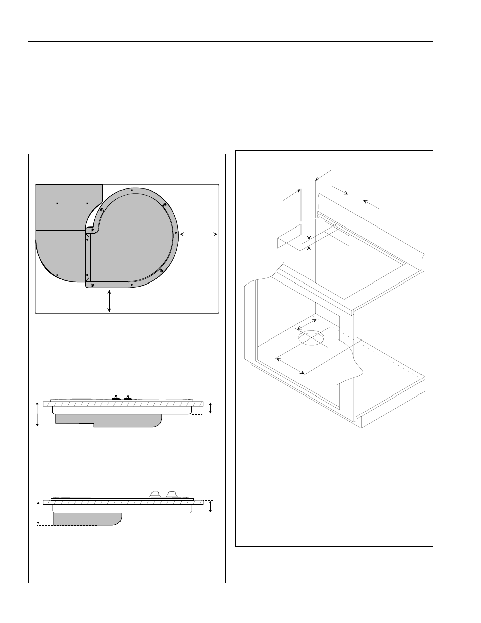 Minimum cabinet requirements, Minimum requirements below cooktop, Duct locations | Amana AKES3060 User Manual | Page 6 / 20