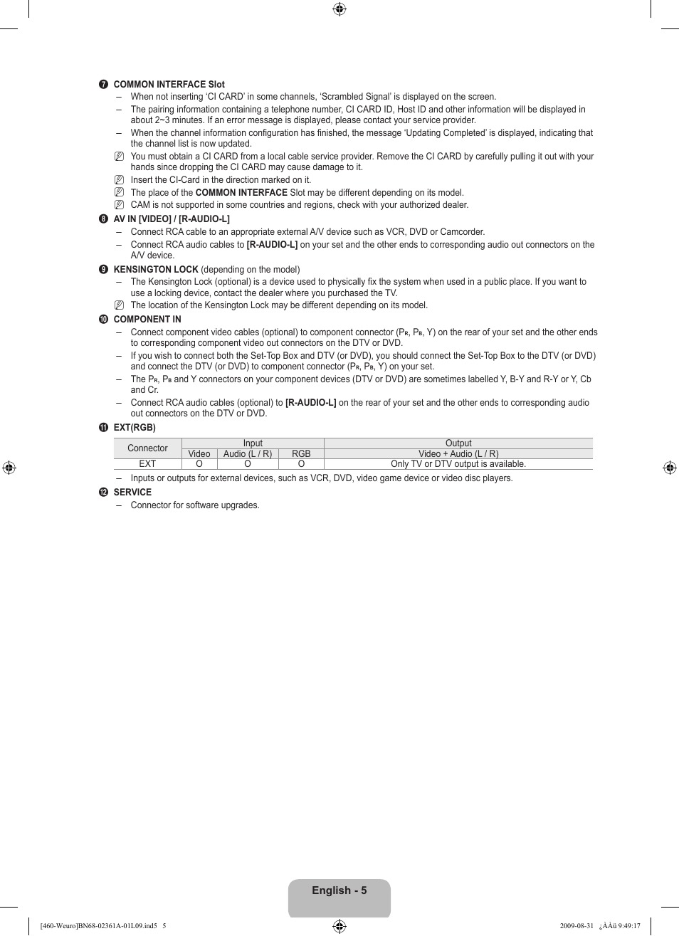 Samsung LE32B460B2W User Manual | Page 7 / 296