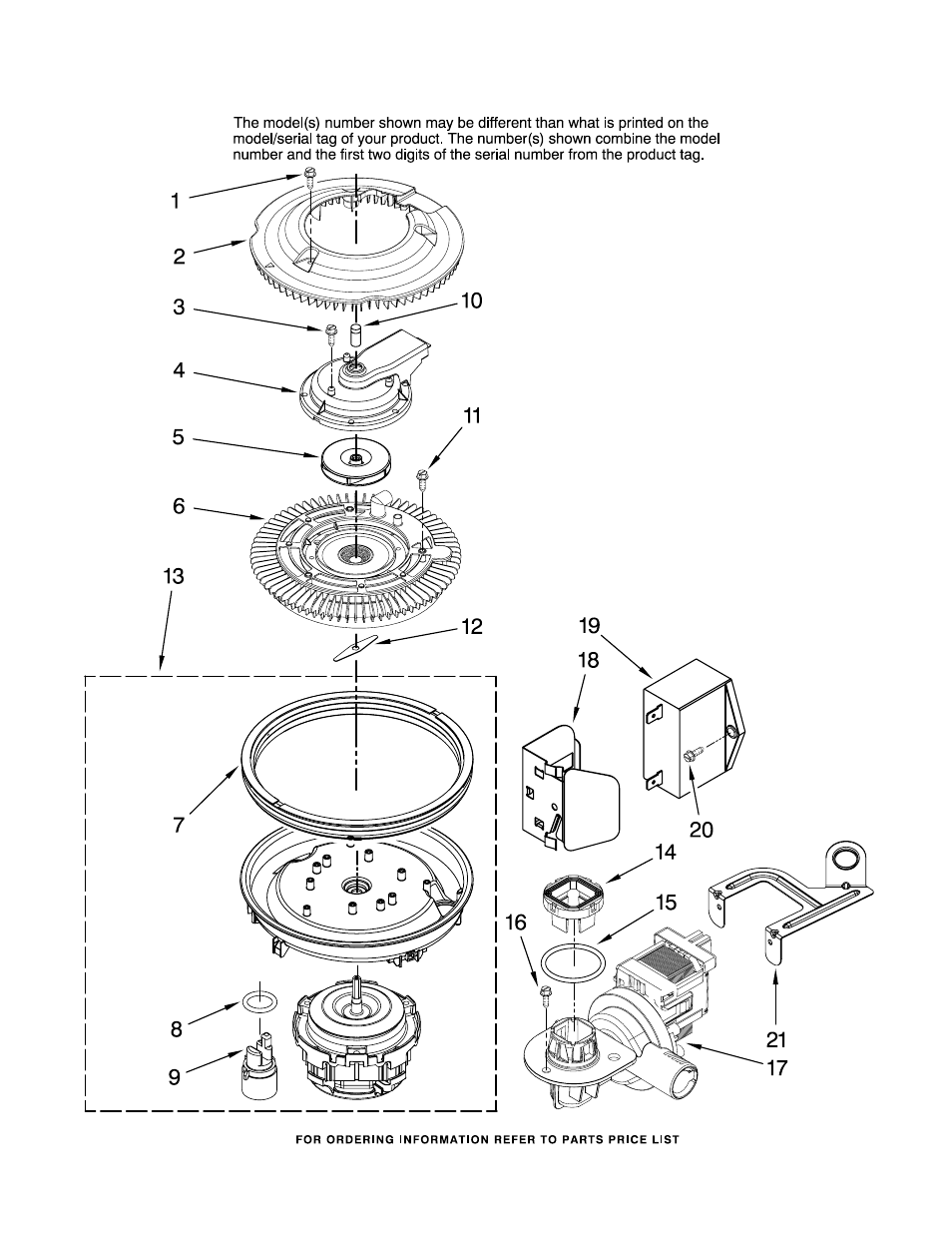 Pump and motor, Pump and motor parts | Amana ADB1500AWQ37 User Manual | Page 9 / 14