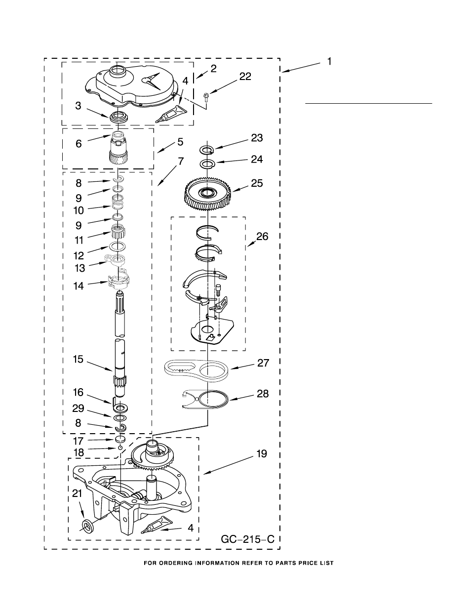 Gearcase, Gearcase parts | Amana NTW5205TQ0 User Manual | Page 12 / 13