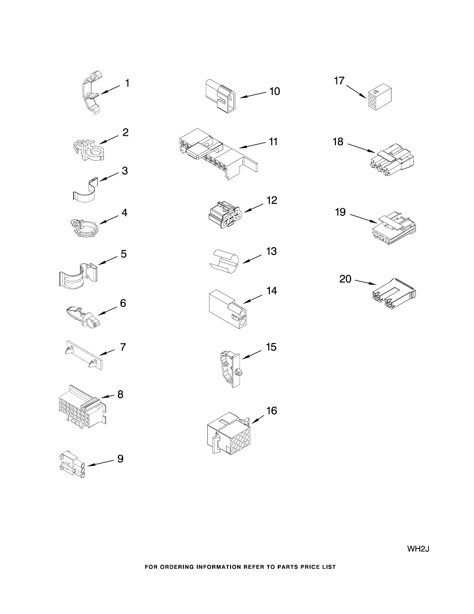 Wiring harness, Wiring harness parts | Amana NTW5205TQ0 User Manual | Page 9 / 13
