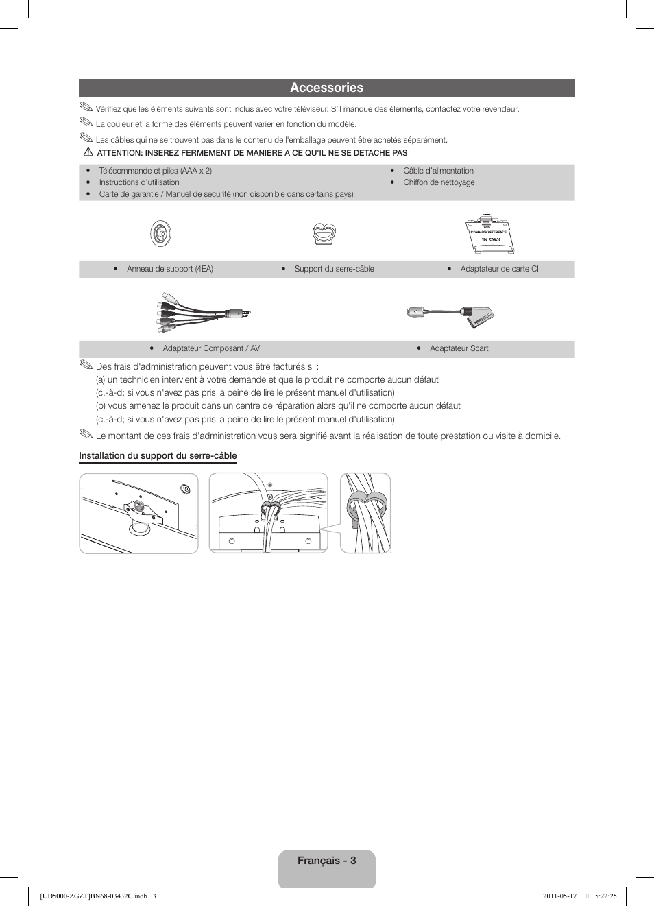 Accessories | Samsung UE32D5000PW User Manual | Page 39 / 74