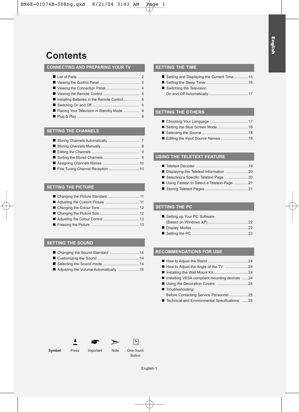 Samsung LE19R71B User Manual | Page 3 / 179