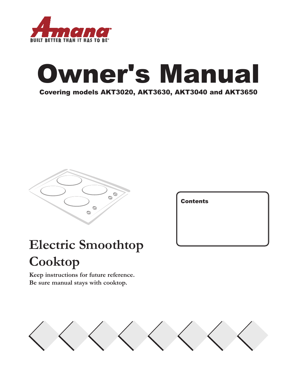 Amana AKT3650 User Manual | 12 pages