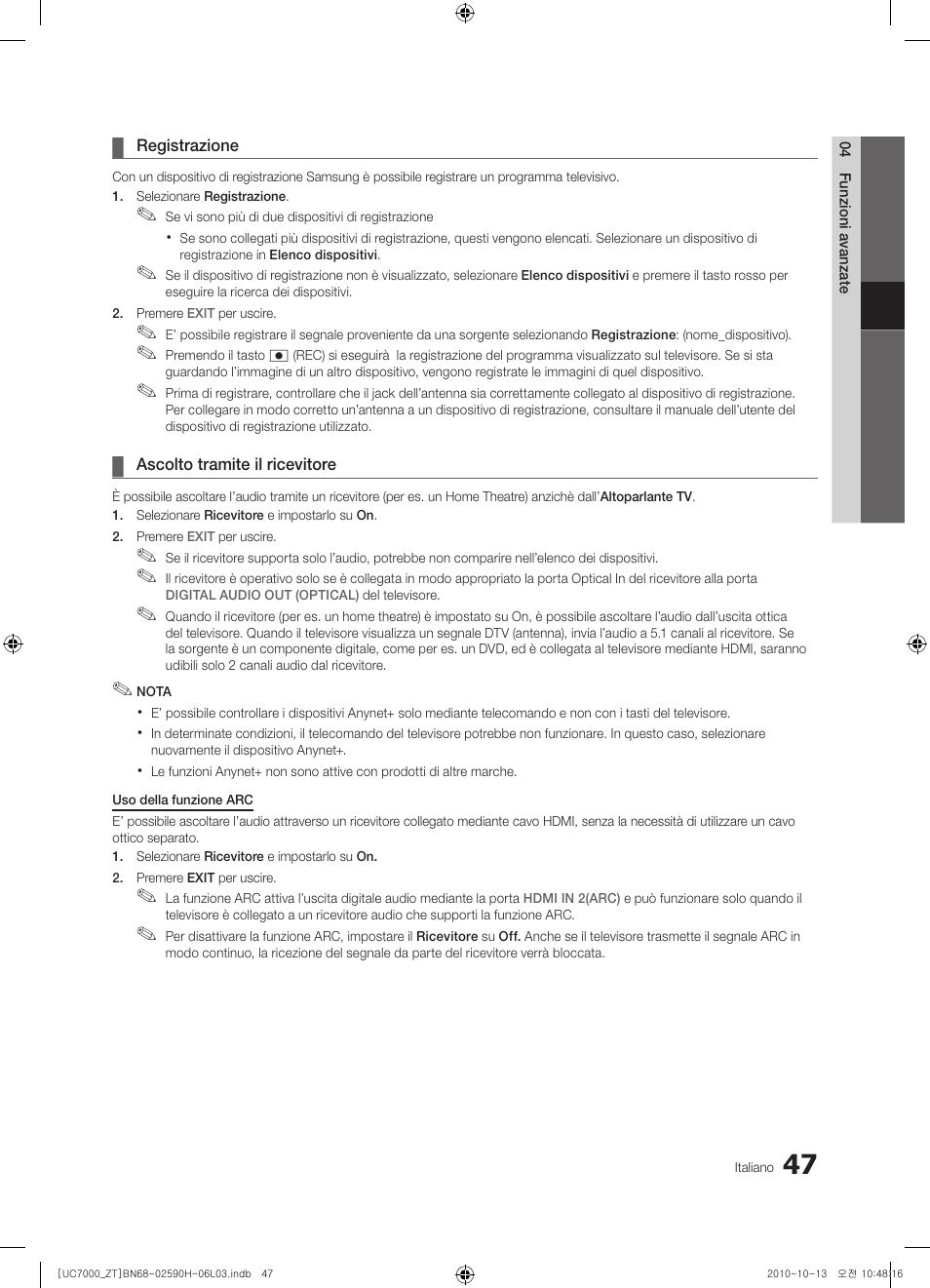 Samsung UE40C7000WP User Manual | Page 111 / 196