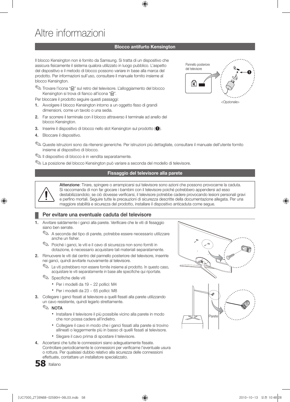 Altre informazioni | Samsung UE40C7000WP User Manual | Page 122 / 196