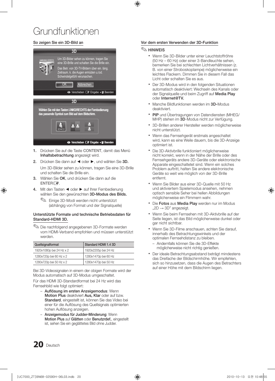 Grundfunktionen | Samsung UE40C7000WP User Manual | Page 150 / 196