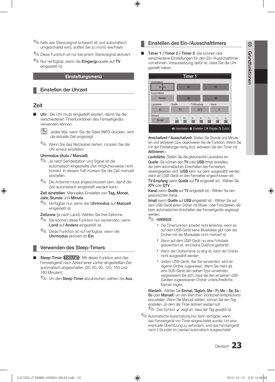 Zeit | Samsung UE40C7000WP User Manual | Page 153 / 196