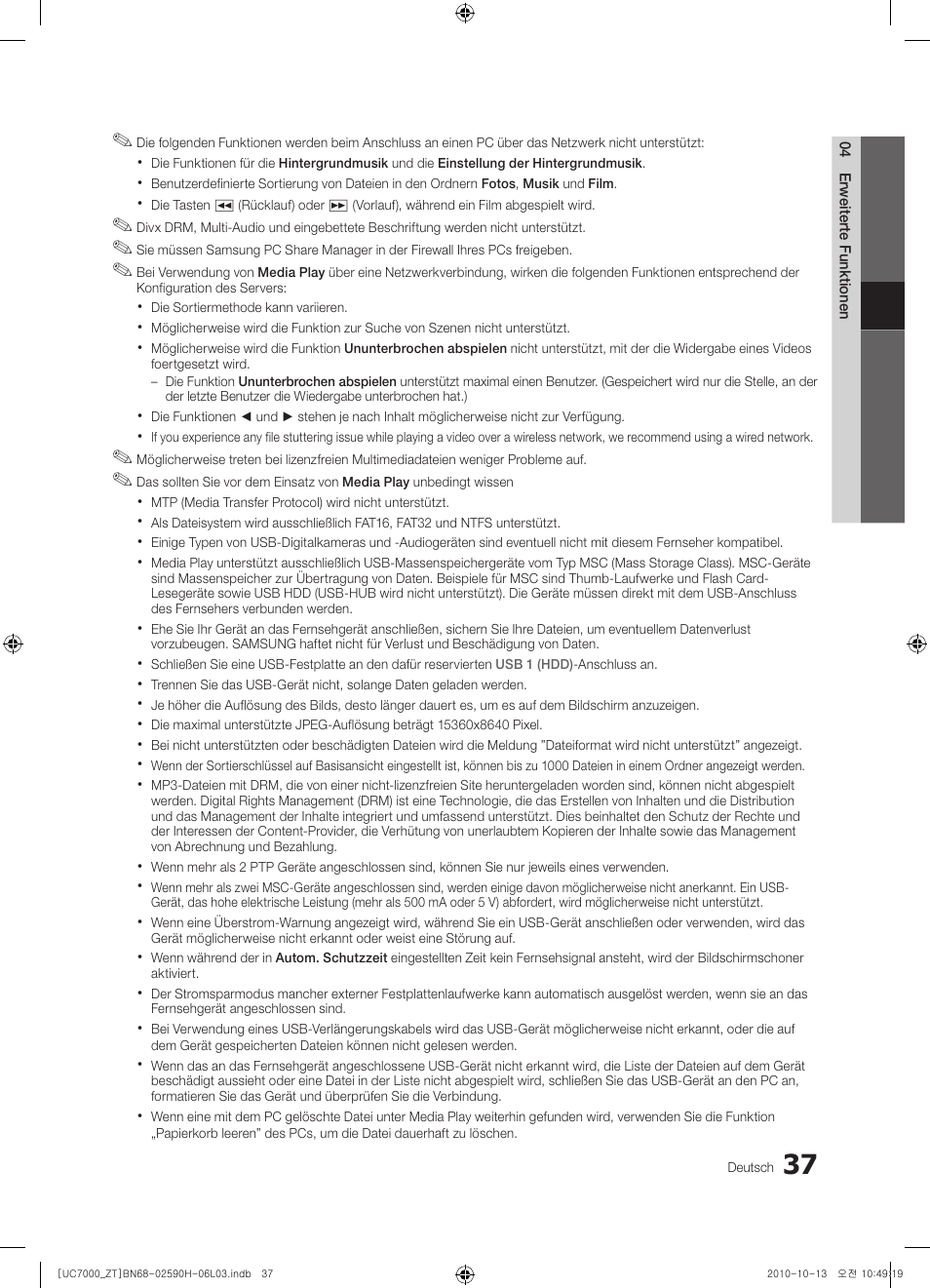 Samsung UE40C7000WP User Manual | Page 167 / 196