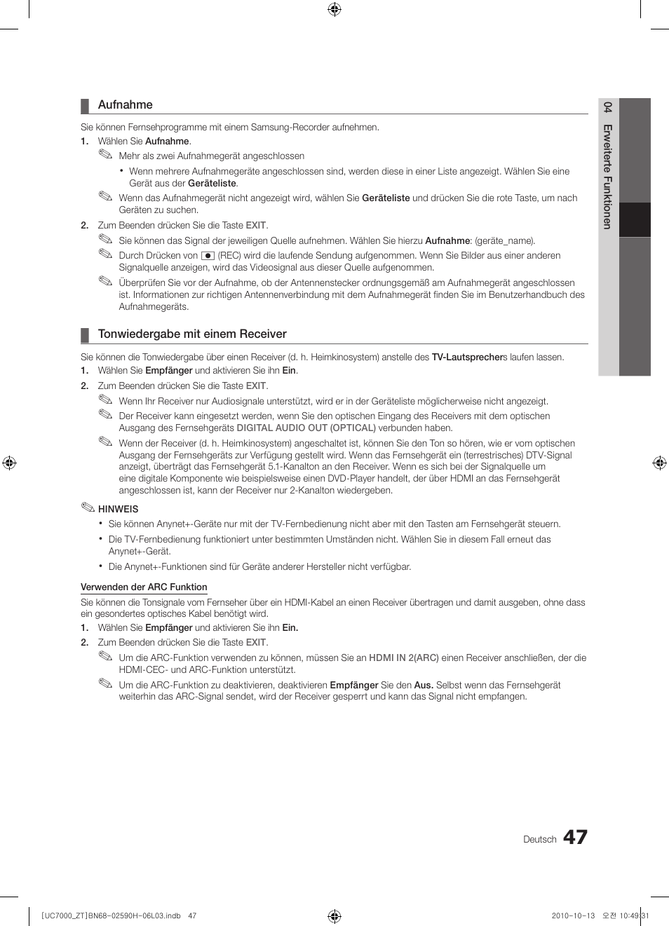 Samsung UE40C7000WP User Manual | Page 177 / 196