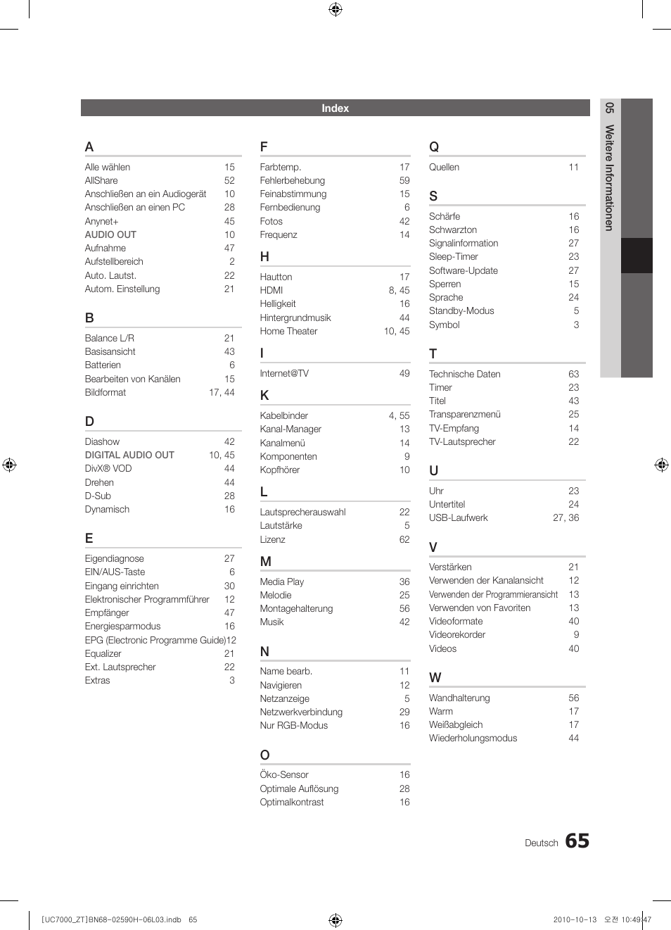 Samsung UE40C7000WP User Manual | Page 195 / 196