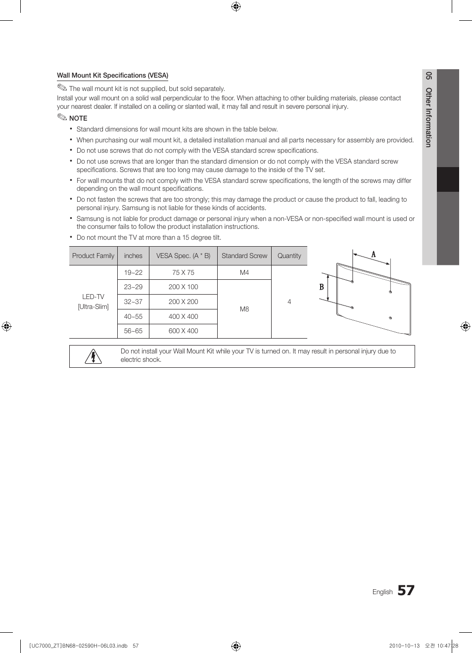 Samsung UE40C7000WP User Manual | Page 57 / 196