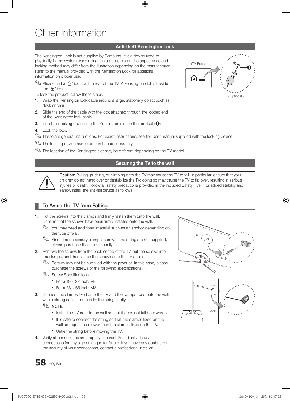 Other information | Samsung UE40C7000WP User Manual | Page 58 / 196