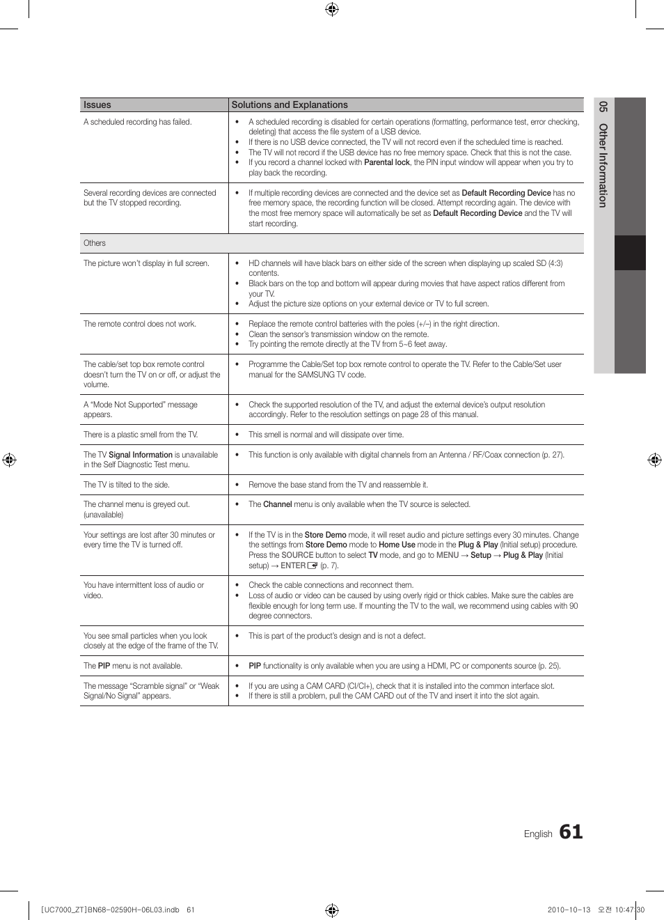 Samsung UE40C7000WP User Manual | Page 61 / 196