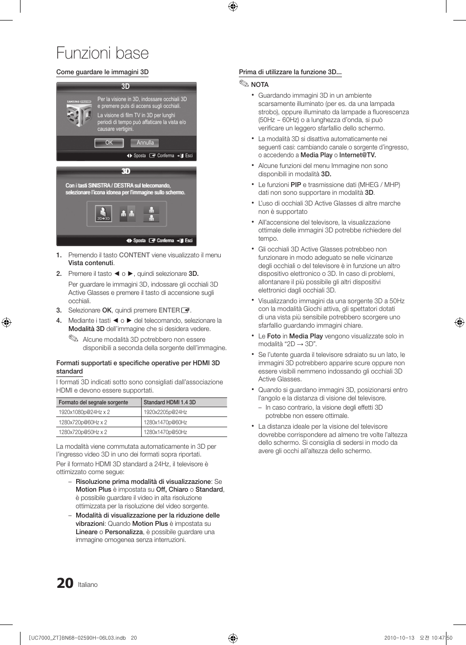 Funzioni base | Samsung UE40C7000WP User Manual | Page 84 / 196