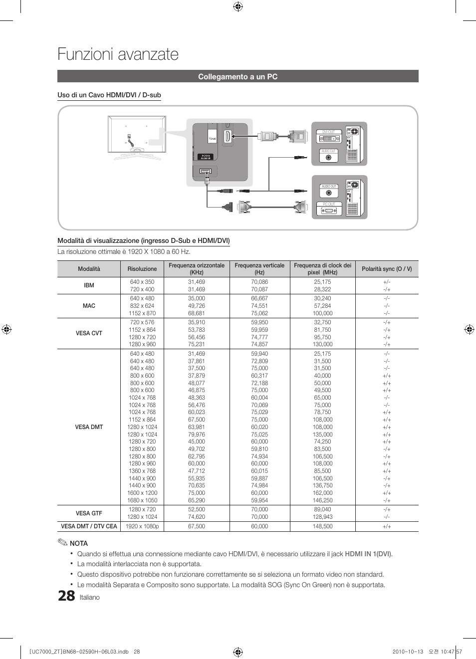 Funzioni avanzate | Samsung UE40C7000WP User Manual | Page 92 / 196