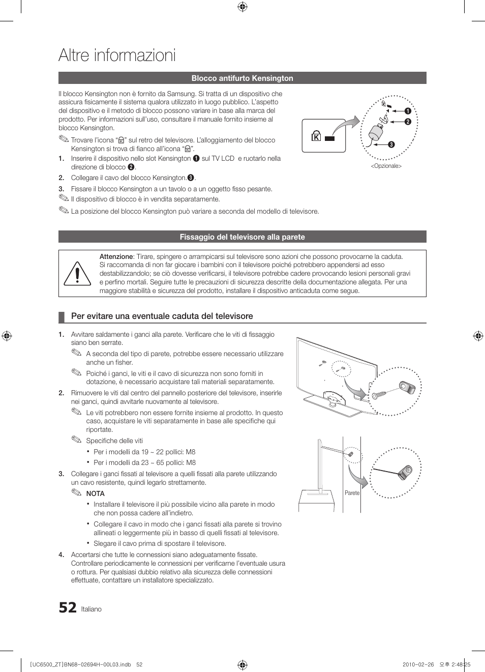 Altre informazioni | Samsung UE37C6500UP User Manual | Page 110 / 178