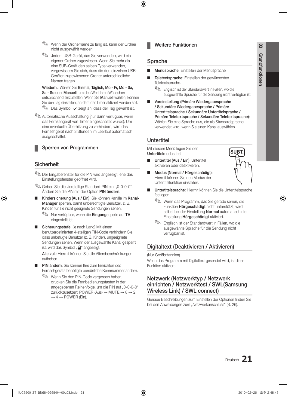 Samsung UE37C6500UP User Manual | Page 139 / 178