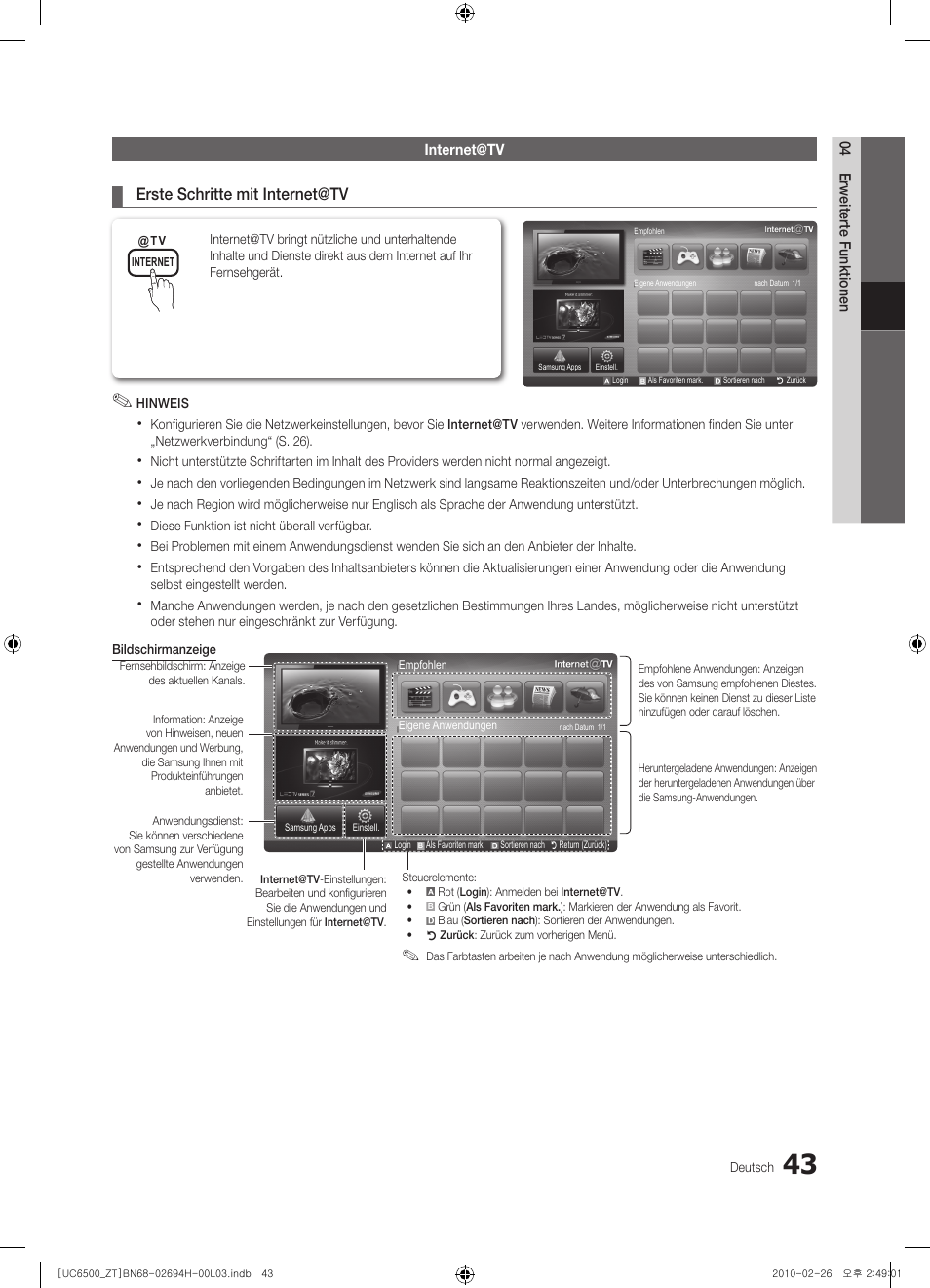 43 internet@tv | Samsung UE37C6500UP User Manual | Page 161 / 178