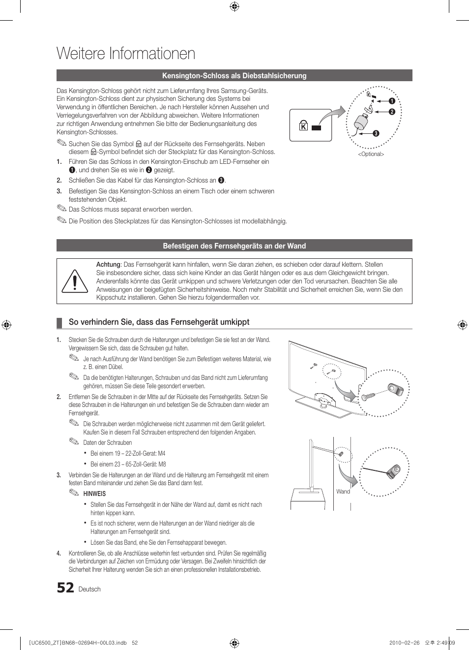 Weitere informationen | Samsung UE37C6500UP User Manual | Page 170 / 178