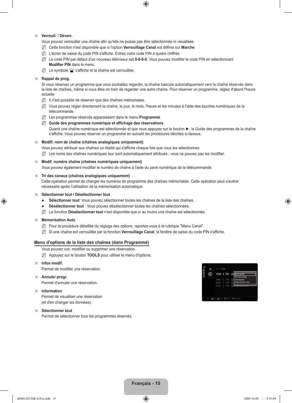 Français - 15 | Samsung UE40B8000XP User Manual | Page 107 / 710