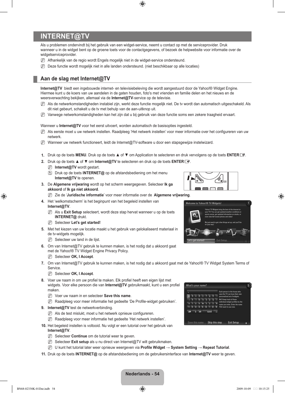 Internet@tv, Aan de slag met internet@tv | Samsung UE40B8000XP User Manual | Page 298 / 710