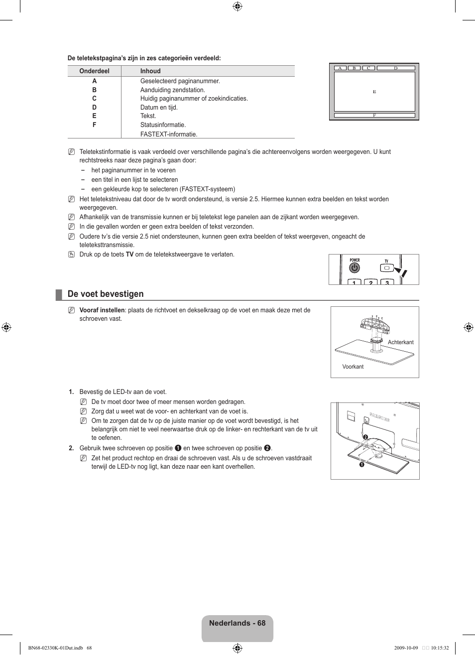 De voet bevestigen | Samsung UE40B8000XP User Manual | Page 312 / 710