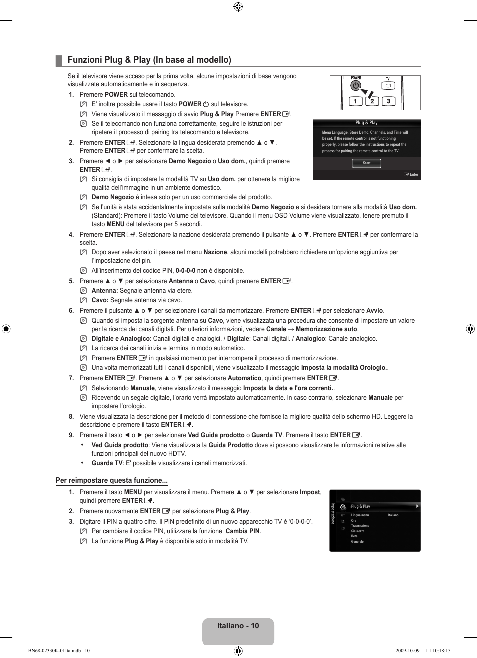 Funzioni plug & play (in base al modello) | Samsung UE40B8000XP User Manual | Page 330 / 710