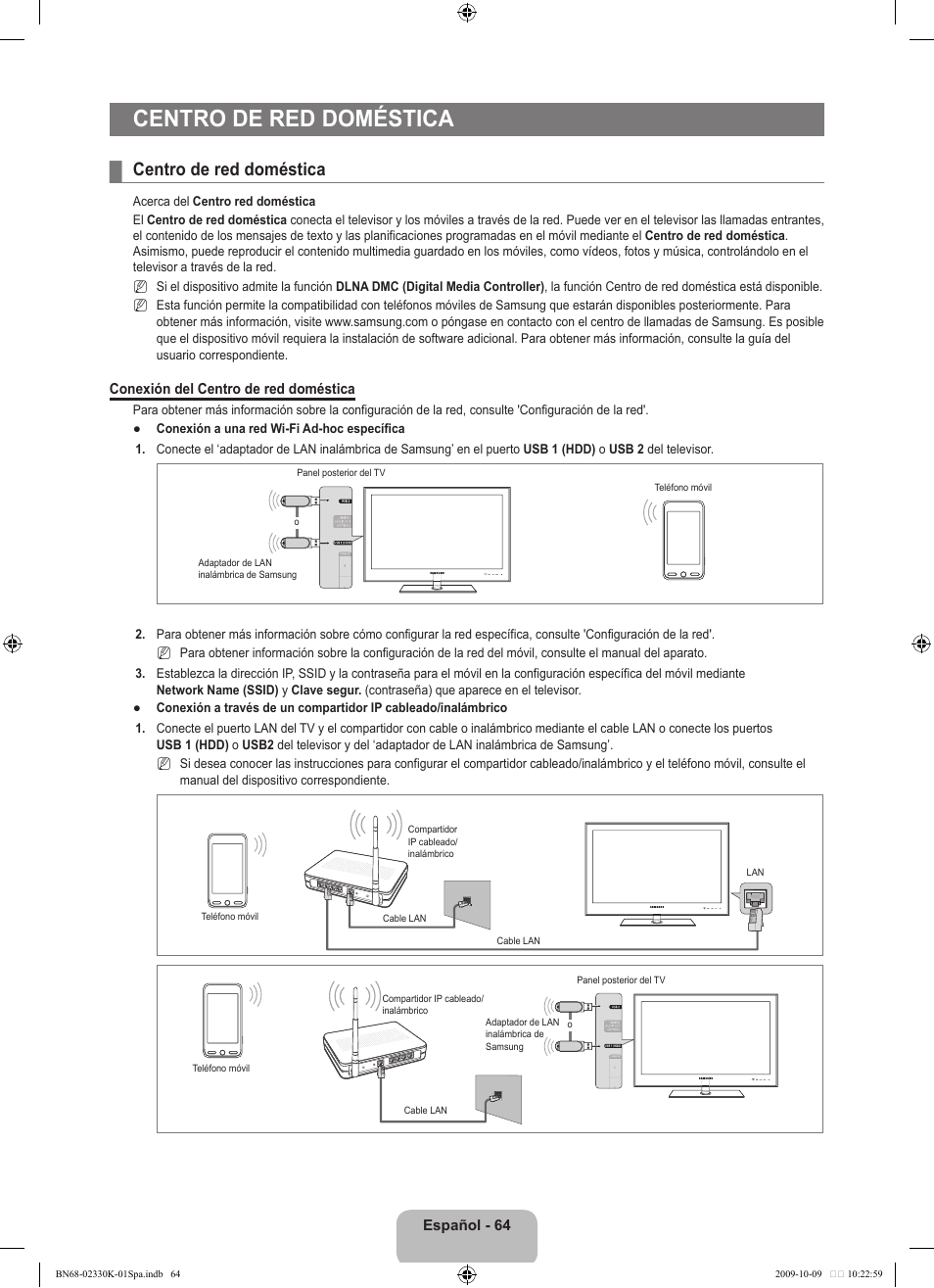 Centro de red doméstica | Samsung UE40B8000XP User Manual | Page 462 / 710