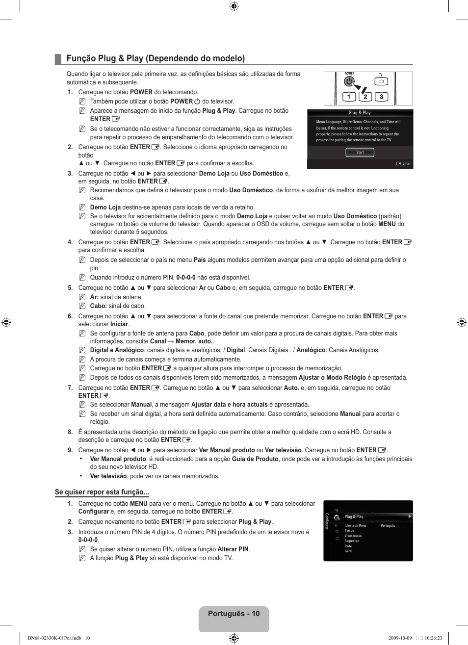 Função plug & play (dependendo do modelo) | Samsung UE40B8000XP User Manual | Page 484 / 710