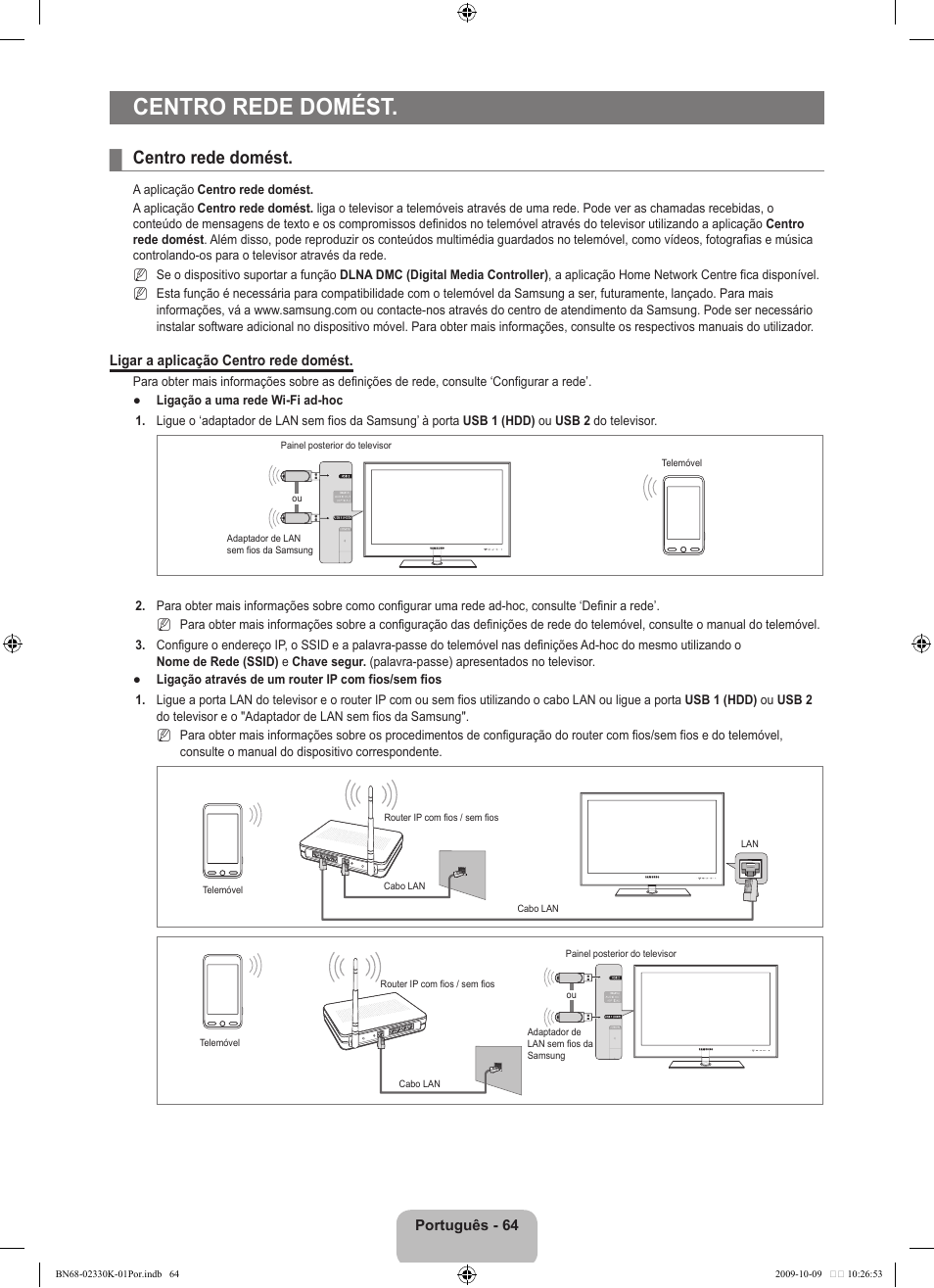 Centro rede domést | Samsung UE40B8000XP User Manual | Page 538 / 710