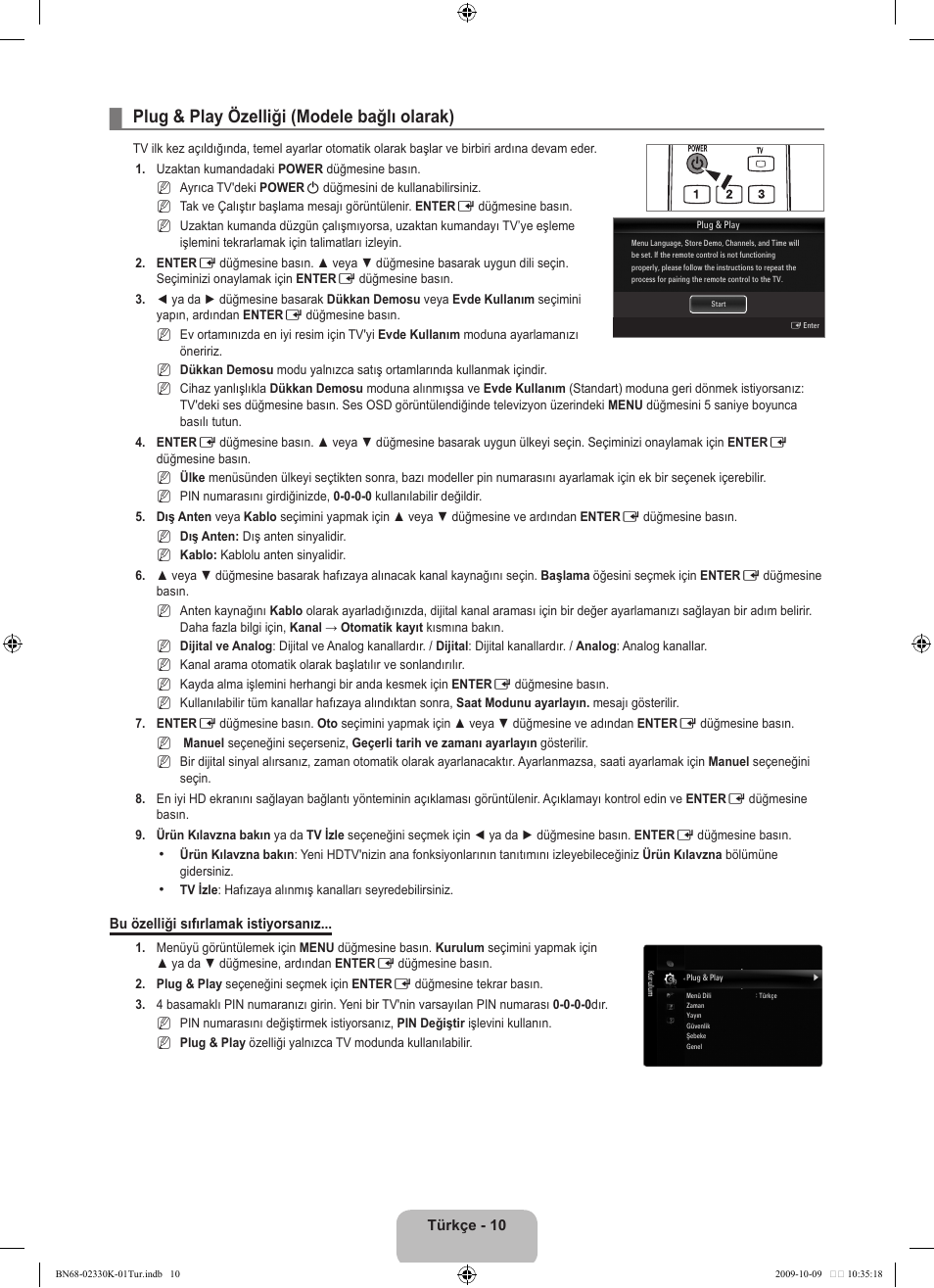 Plug & play özelliği (modele bağlı olarak) | Samsung UE40B8000XP User Manual | Page 636 / 710