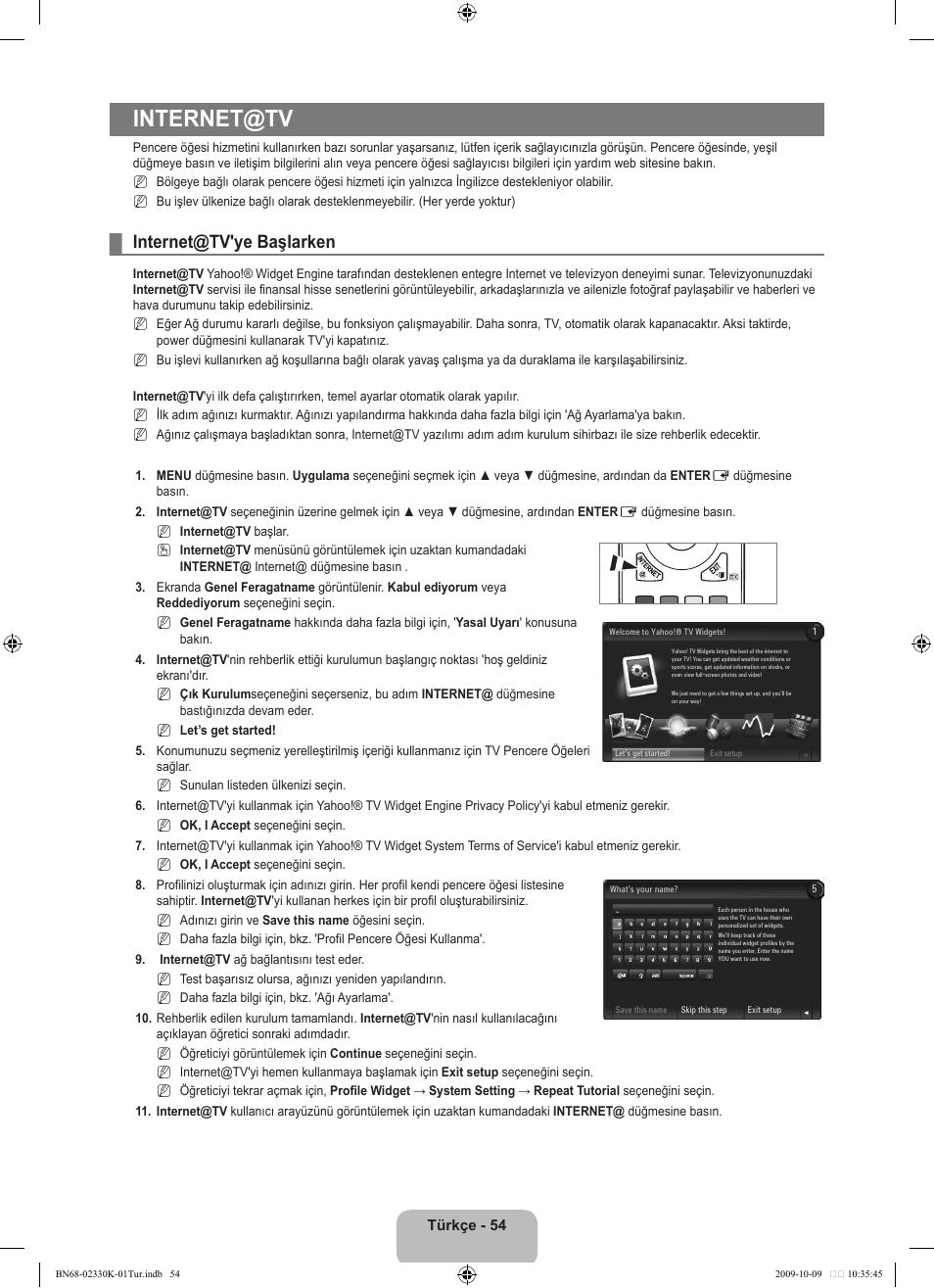 Internet@tv, Internet@tv'ye başlarken | Samsung UE40B8000XP User Manual | Page 680 / 710