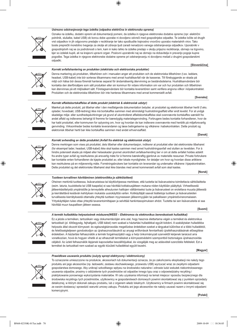 Weee | Samsung UE40B8000XP User Manual | Page 704 / 710