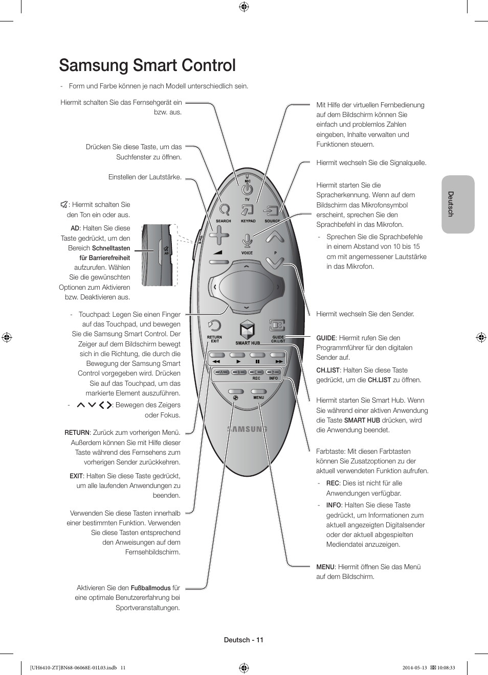 Samsung smart control | Samsung UE40H6410SD User Manual | Page 58 / 71