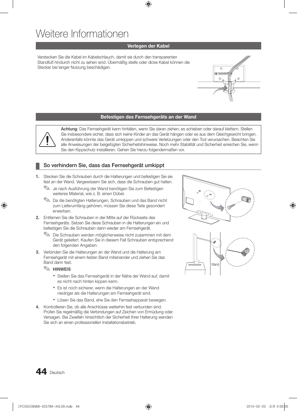 Weitere informationen | Samsung PS50C551G2W User Manual | Page 144 / 452