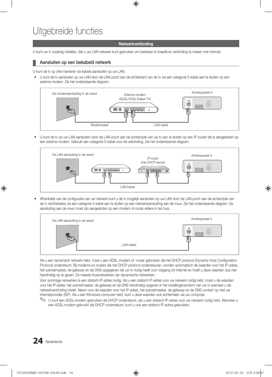 Uitgebreide functies | Samsung PS50C551G2W User Manual | Page 174 / 452