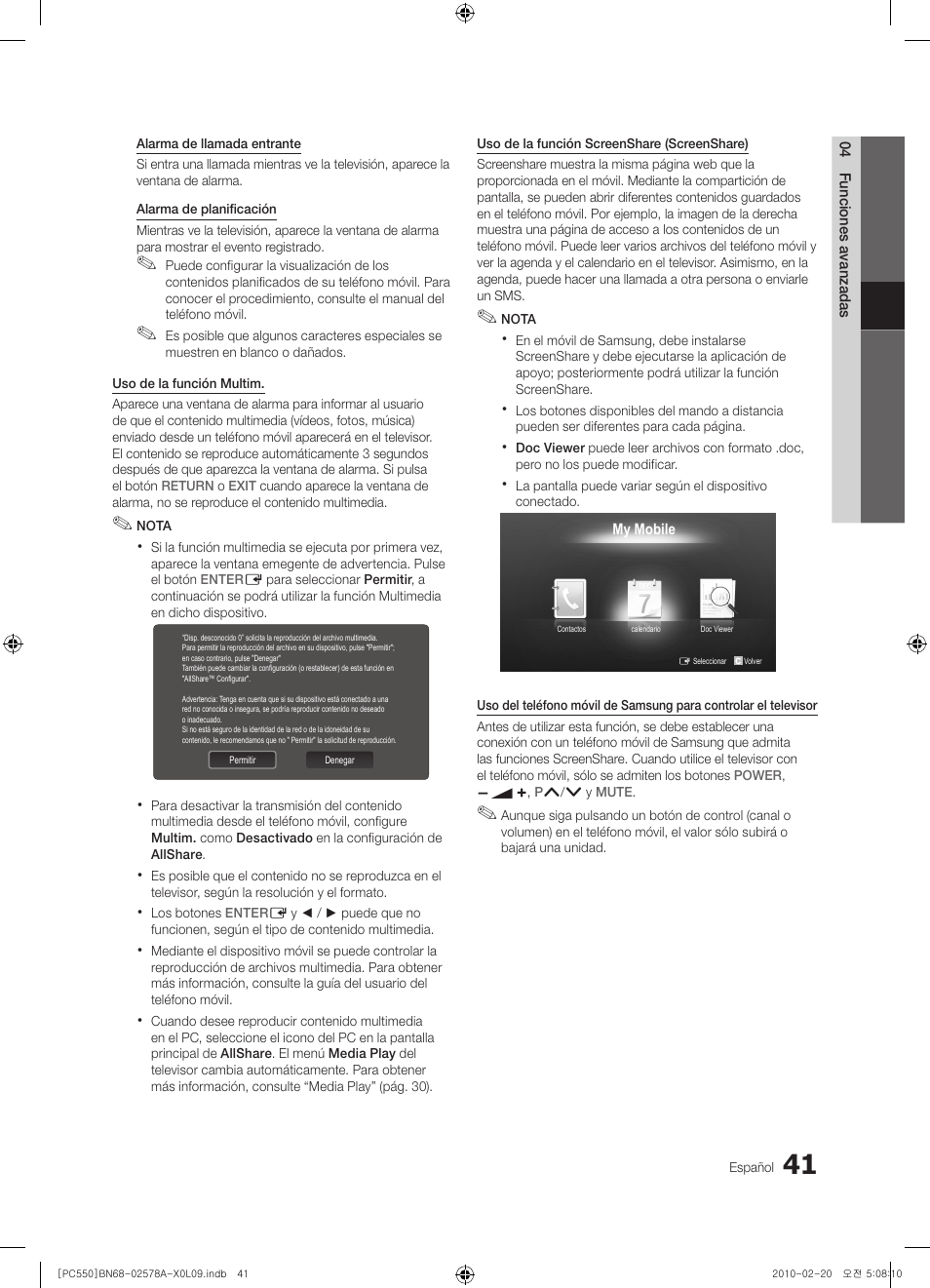 Samsung PS50C551G2W User Manual | Page 291 / 452